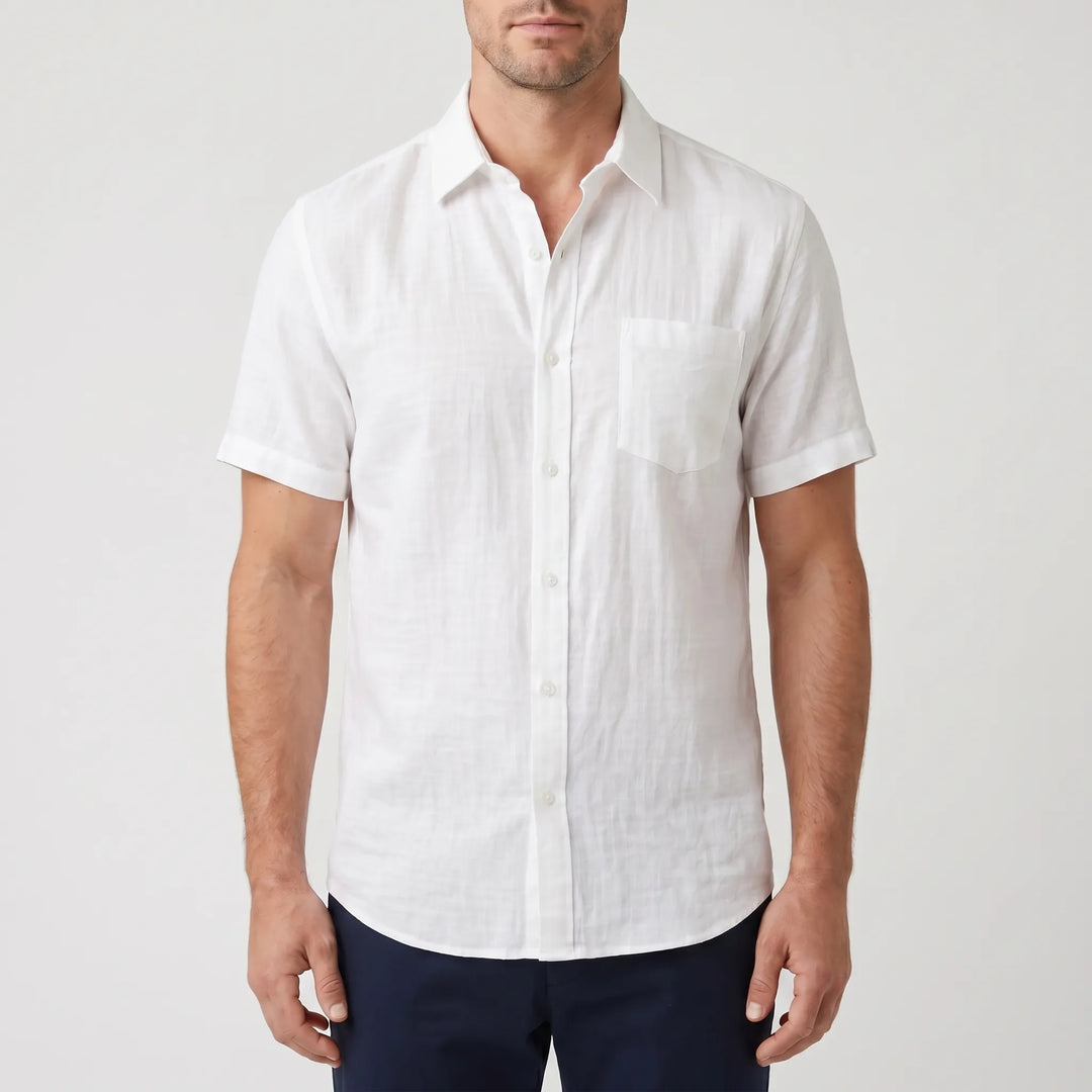 Comfortable men's short-sleeve summer wear, a relaxed fit shirt for modern daily style.