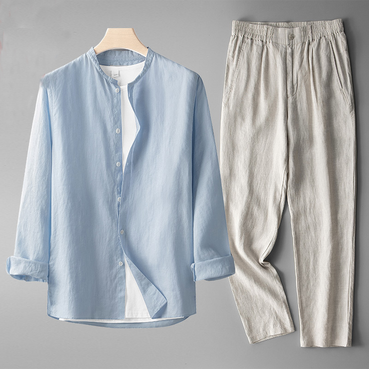 Versatile men's relaxed fit lounge set, ideal comfort wear for spring fashion, summer essentials, or casual everyday outfitting.
