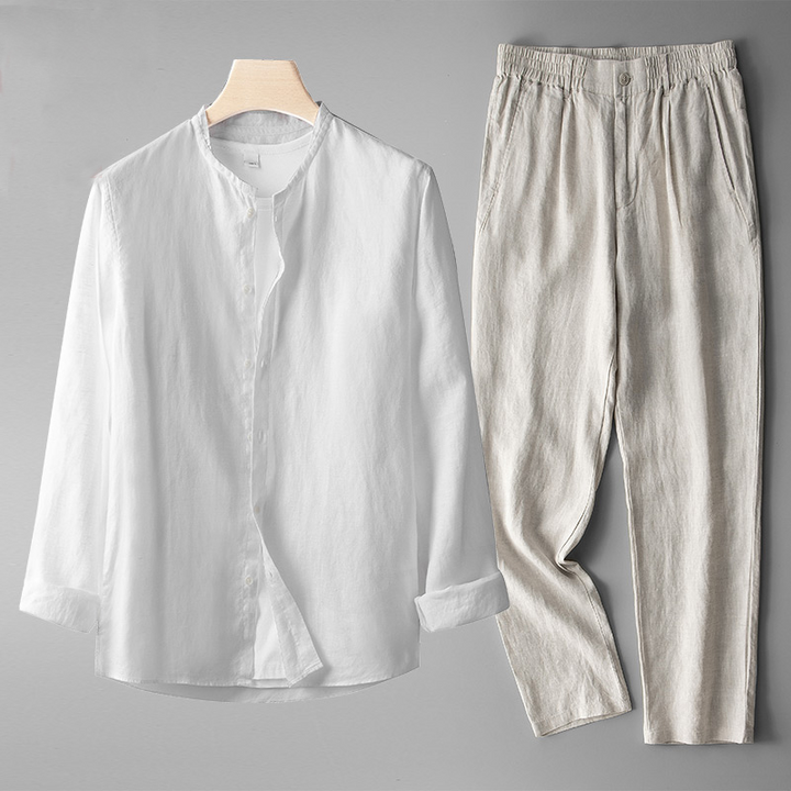 Relaxed fit men's comfort lounge set, a two-piece outfit designed for easy care, casual style, and ultimate everyday comfort.