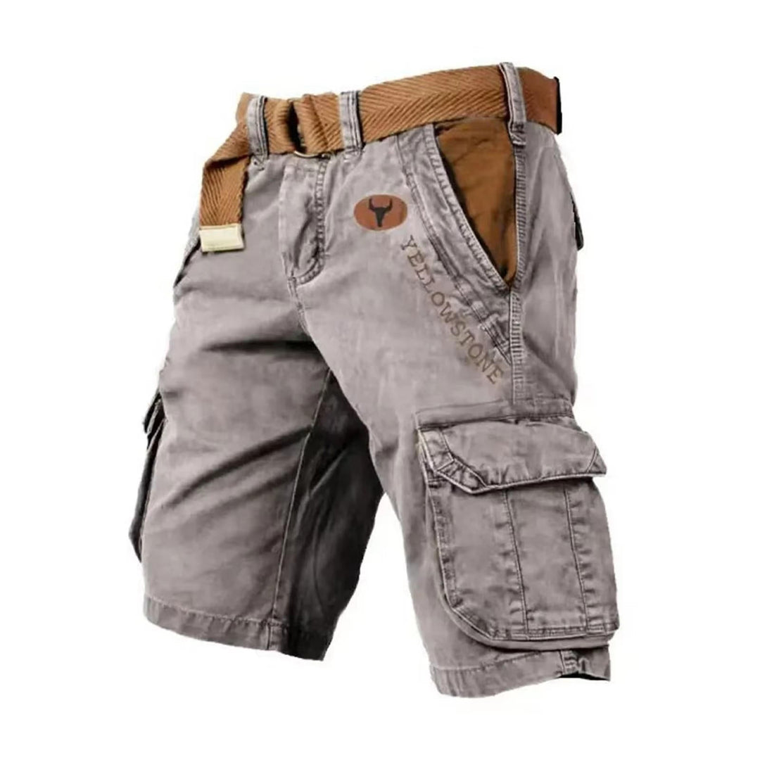 Men's relaxed fit multi-pocket cargo shorts, ideal for outdoor comfort & casual summer wear.
