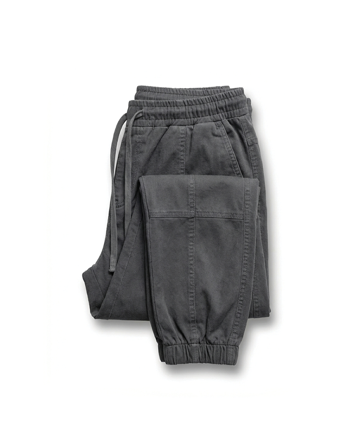 Men's relaxed fit tapered leg joggers with drawstring waist, ideal for casual wear & comfort.