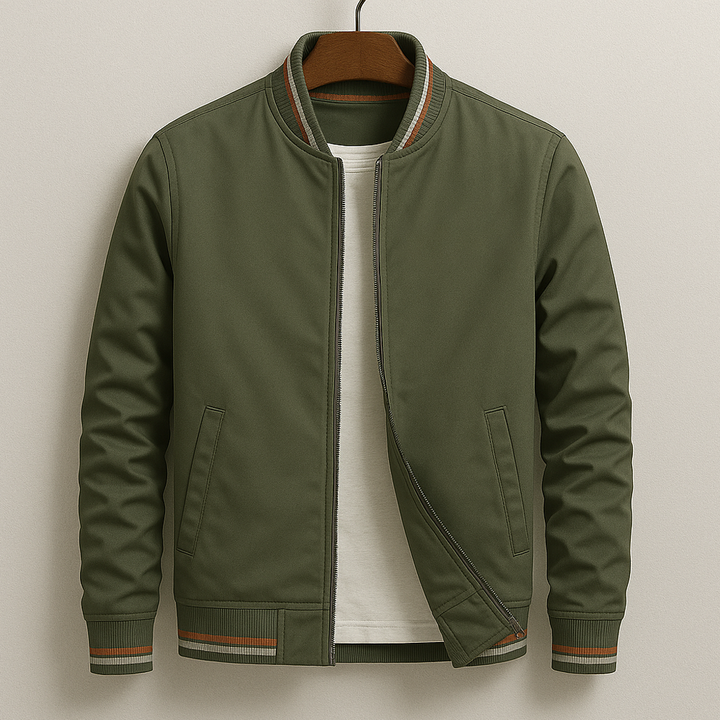 Rugged men's Renley field jacket, a durable military-style casual jacket. Features ribbed cuffs for enhanced comfort.
