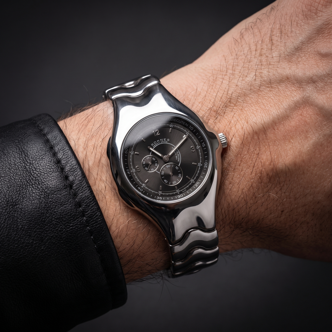Luminous dial men's retro oval face quartz watch, vintage style timepiece for modern men's fashion.