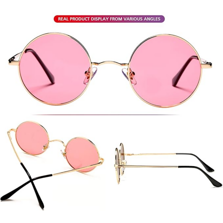 Retro round polarized sunglasses for men. Classic style, lightweight, UV protection, reduces glare.