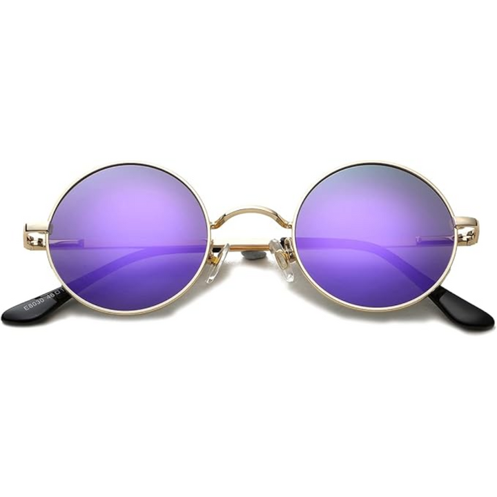 Classic men's retro round polarized sunglasses, lightweight for outdoor fashion & glare reduction.