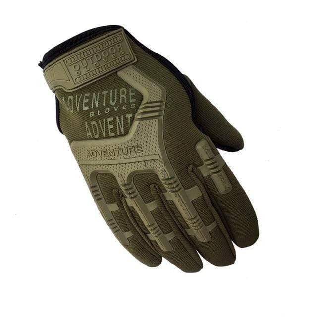 Men's tactical gloves designed for robust outdoor work and combat, showcasing their durable protective features.