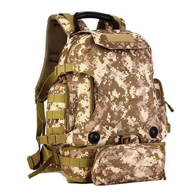 Durable nylon climbing pack, 3-in-1 design for versatile outdoor gear carrying