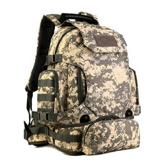 Khaki 3-in-1 outdoor gear rucksack, strong and reliable men's hiking bag