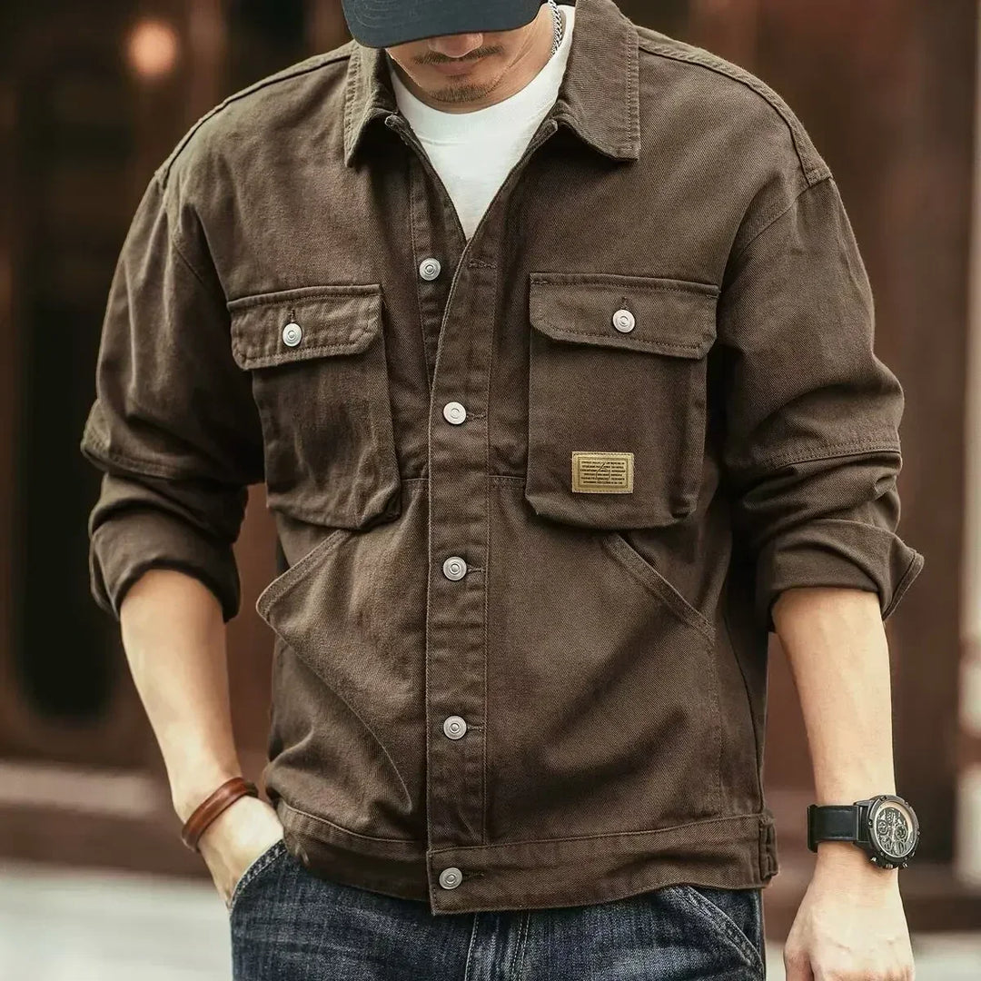 Versatile men's field jacket. Stylish everyday wear, a durable utility jacket for casual outings and rugged activities.