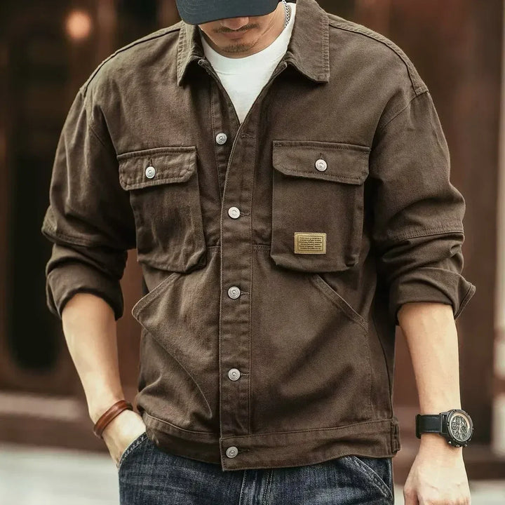 Versatile men's field jacket. Stylish everyday wear, a durable utility jacket for casual outings and rugged activities.