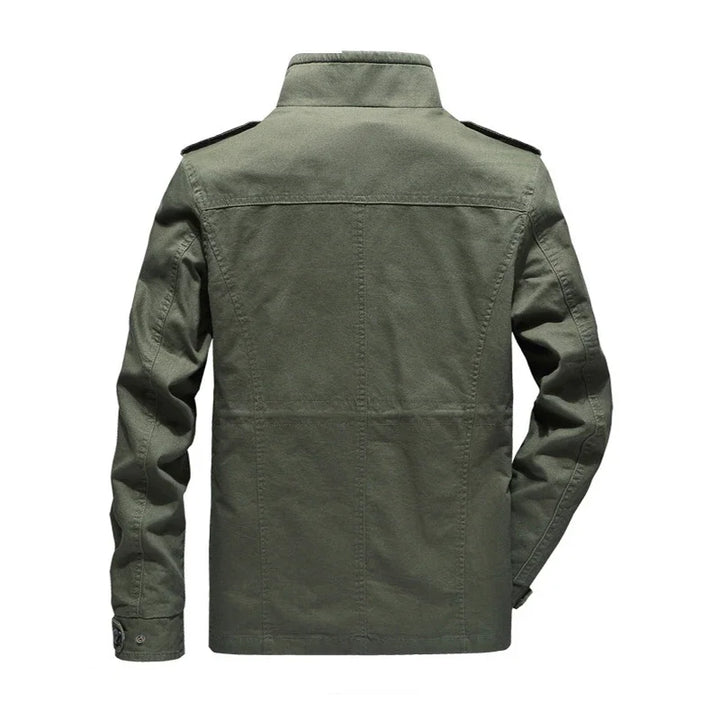Stylish men's fall/spring utility jacket with a rugged design, ideal for casual outerwear & versatile everyday use.