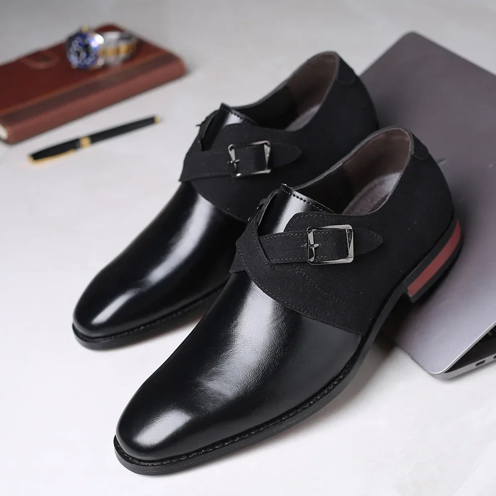 Sophisticated Men's Savile double monk strap loafers. Classic formal dress shoes with two elegant buckles.
