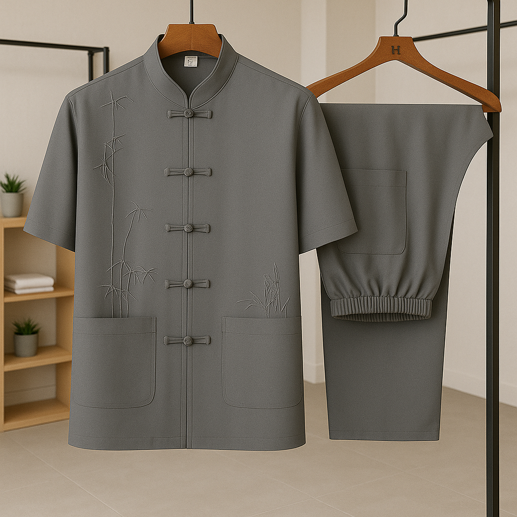 Men's stylish Sereno relaxed-fit 2-piece set, a complete comfortable summer outfit for men's casual fashion.