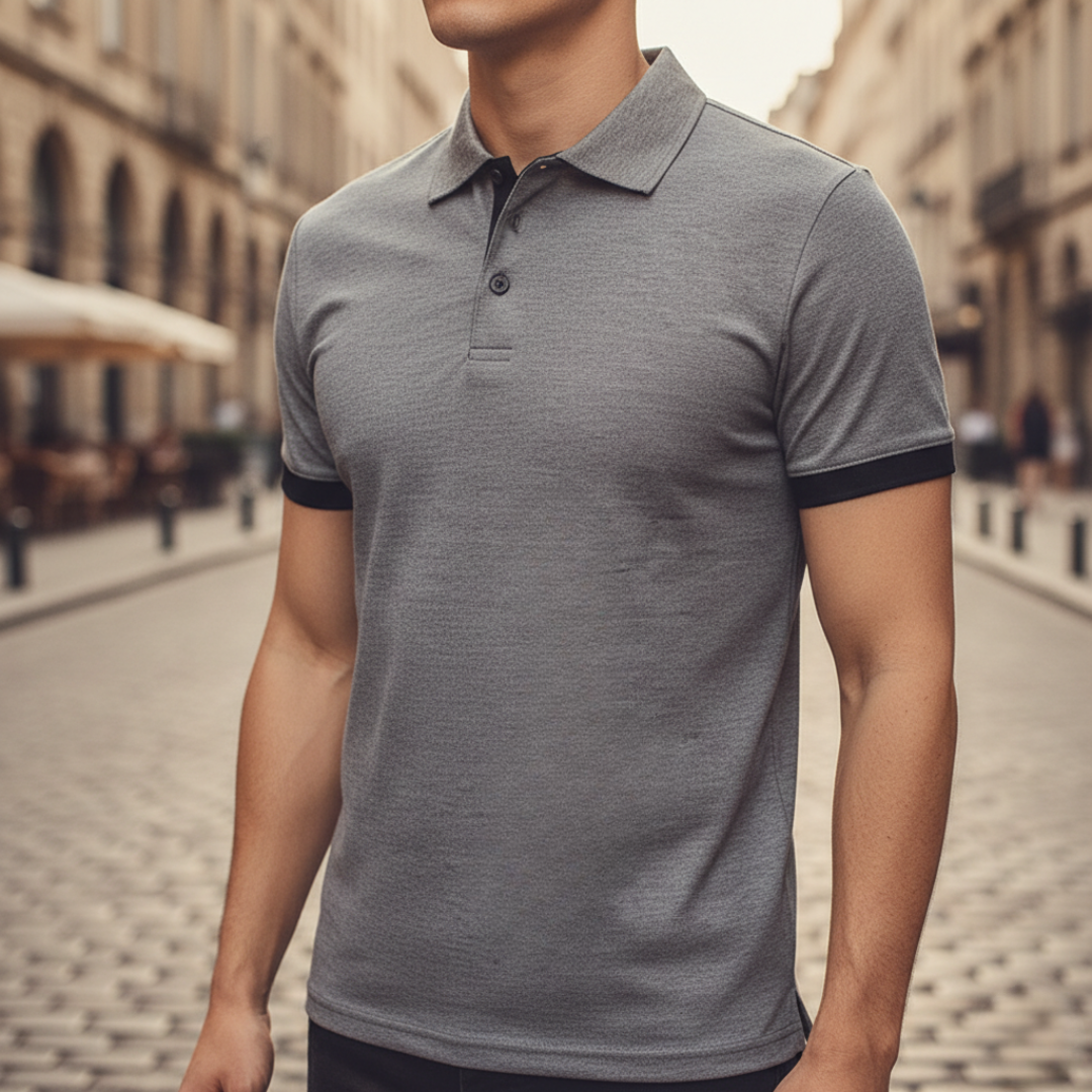 Simple, comfortable men's short sleeve polo, a classic solid design for versatile styling.