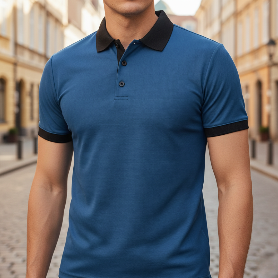 Effortless style men's short sleeve polo shirt, designed for ultimate comfort and daily wear.
