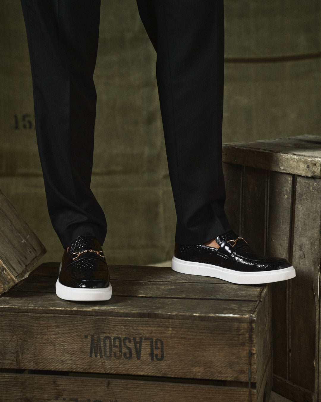 Top view of men's Siena slip-on loafers, showcasing sophisticated style & quality craftsmanship.