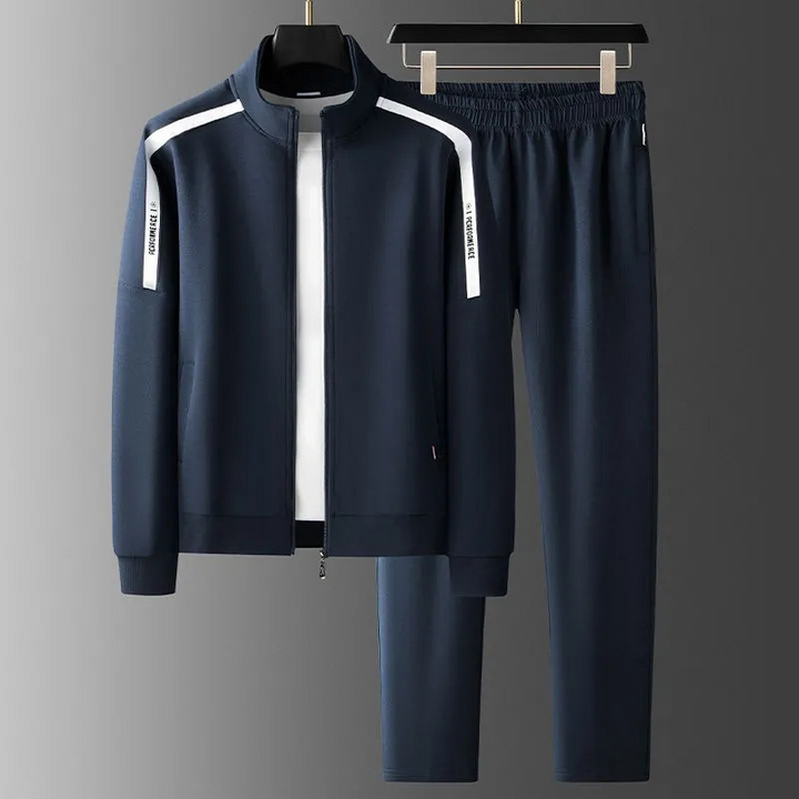 Men's sleek performance tracksuit set, perfect for athletic workouts, gym, or comfortable activewear.