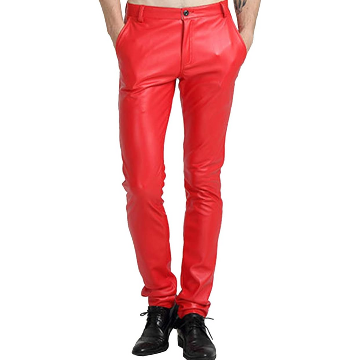 Edgy men's slim fit biker pants, a key piece for modern streetwear and urban fashion bottom wear.