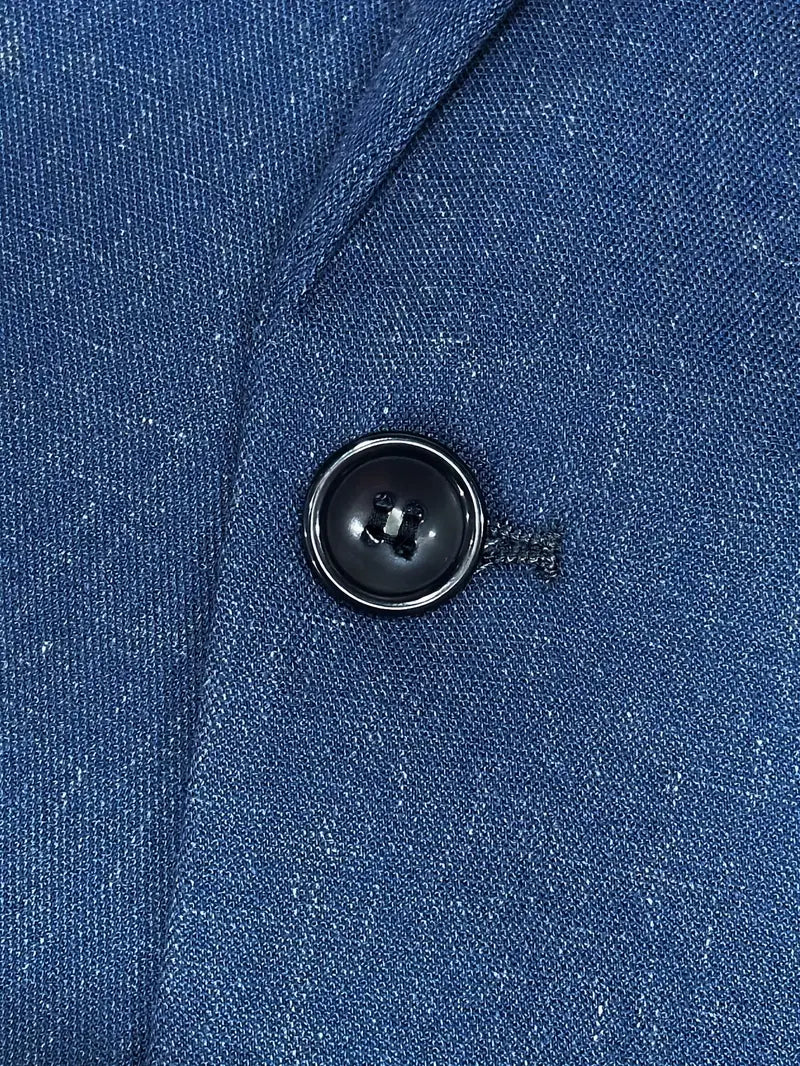 Men's slim fit two-piece suit: blazer & trousers. Versatile for smart casual, business & formal events.
