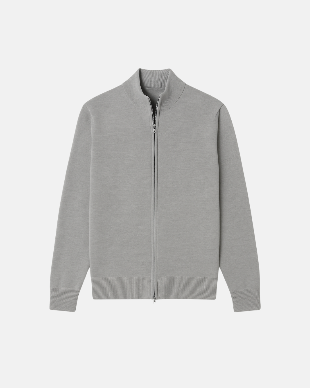 Men's slim fit zip-up jacket with a stylish stand collar for modern, casual outerwear.
