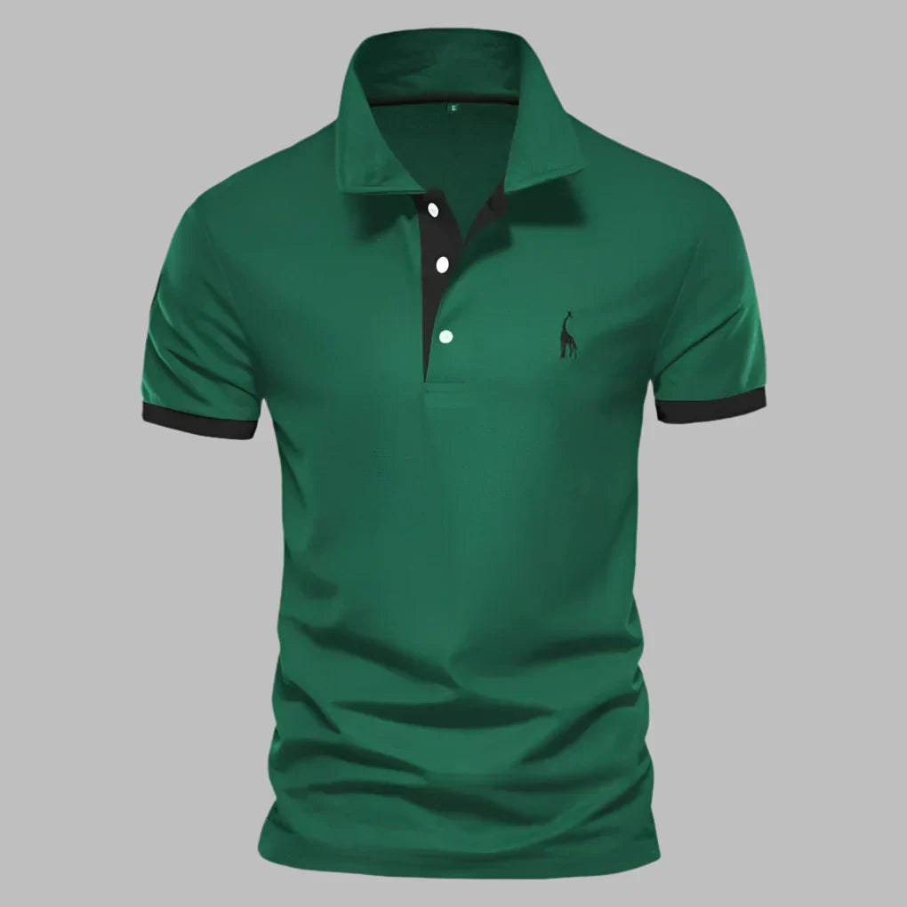 Timeless men's polo top featuring a chic contrast trim, ideal for smart casual and modern men's style.