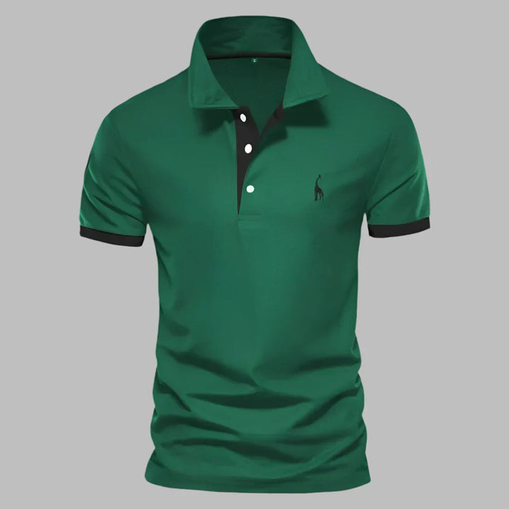 Timeless men's polo top featuring a chic contrast trim, ideal for smart casual and modern men's style.