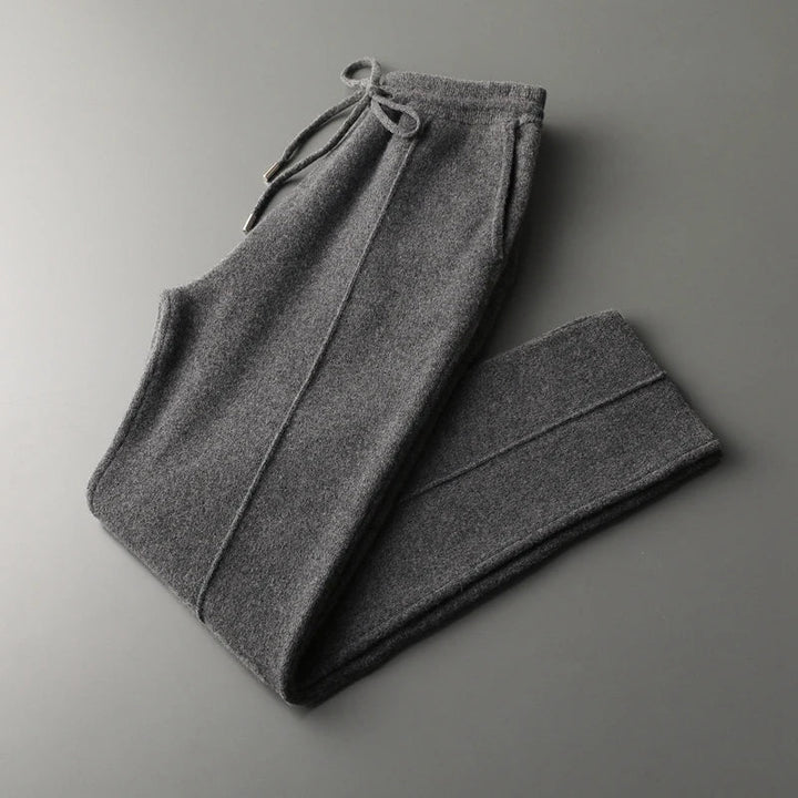 Light grey men's tailored trousers, offering a soft feel and ultimate comfort for daily wear.