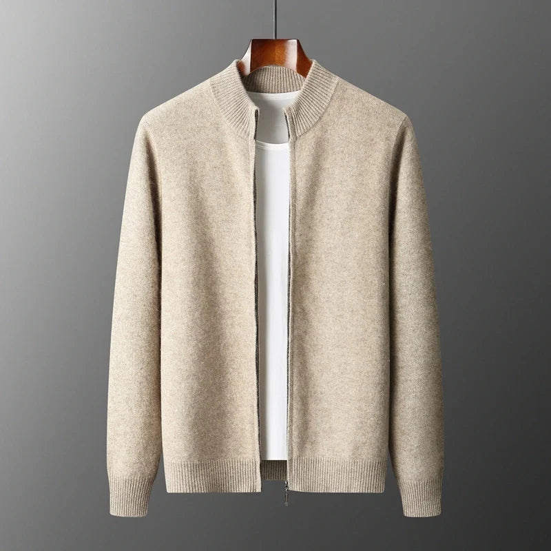 Men's soft knit cardigan sweater, a comfortable long sleeve layering piece perfect for casual fall & winter style.