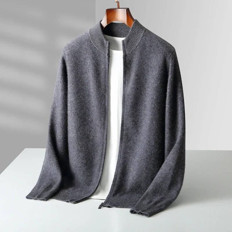 Relaxed men's knit cardigan sweater for everyday comfort, great for casual layering and easy autumn & winter fashion.