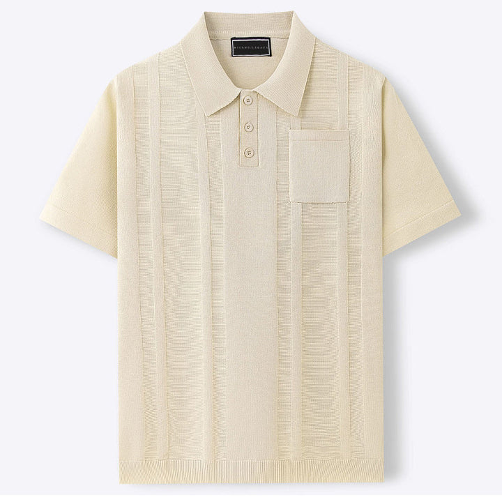Smart casual Men's Sorrento tailored polo, a breathable short sleeve top perfect for summer style & comfort.