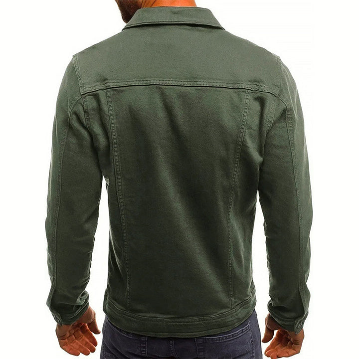 Rugged men's blue denim jacket, a durable and stylish piece for everyday casual wear.