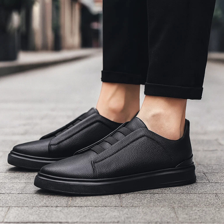 Close-up of Men's Strada laceless slip-on sneakers. Featuring modern design and ultimate comfort for men's casual fashion.