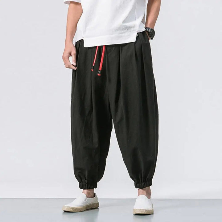 Soft, comfortable men's Stride baggy harem joggers, perfect for everyday relaxed fit wear & active lifestyles.