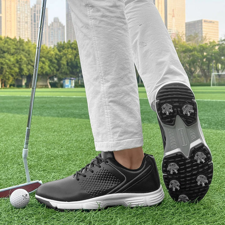 Water resistant Striker Pro men's golf shoes, perfect for all-day play.