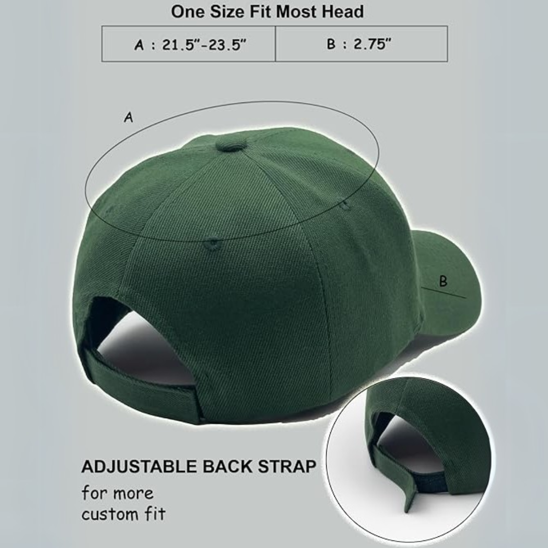 Versatile men's adjustable baseball cap, suitable for sportswear, outdoor & fashion.