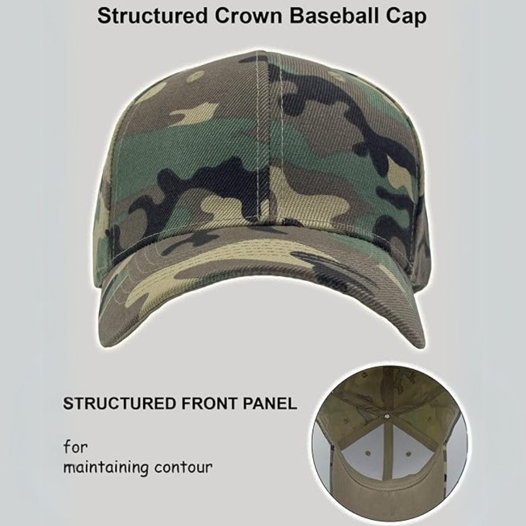 Men's structured baseball cap; features adjustable strap, durable fabric & stylish design.