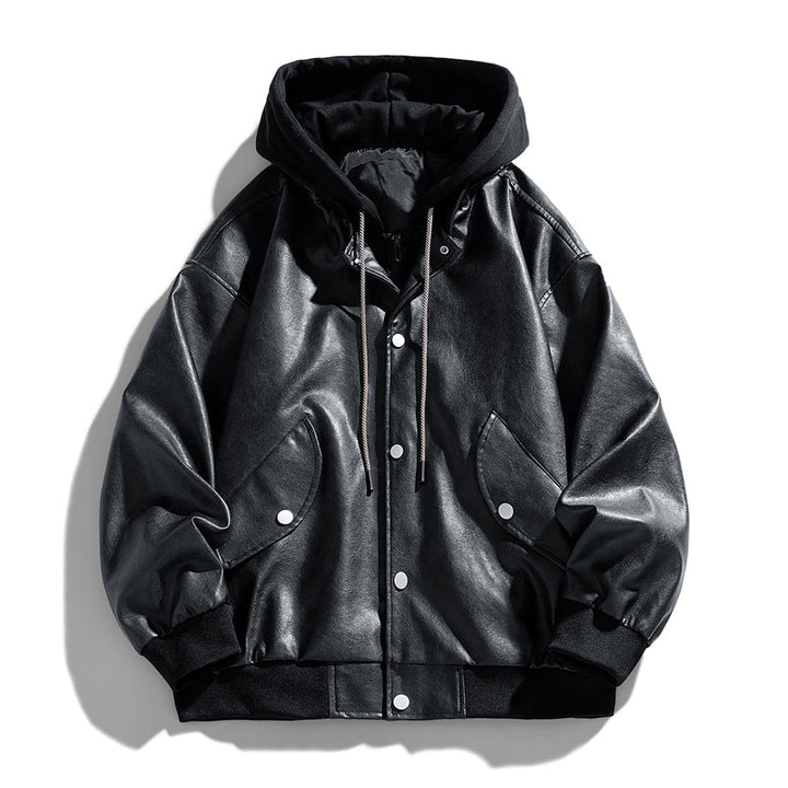 Fashionable men's casual biker jacket, offering a modern and stylish look for everyday versatility.