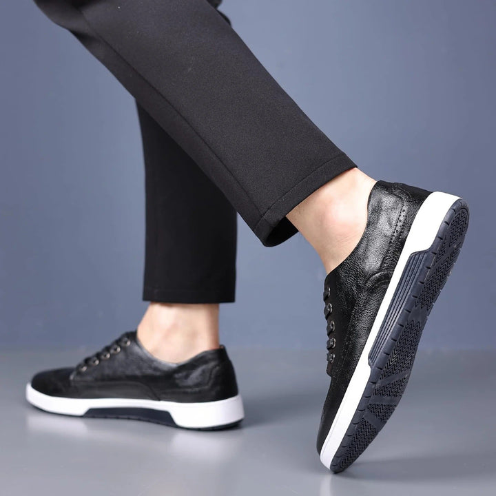 Comfortable men's dress sneakers with brogue design, perfect for a smart casual look & all-day wear.