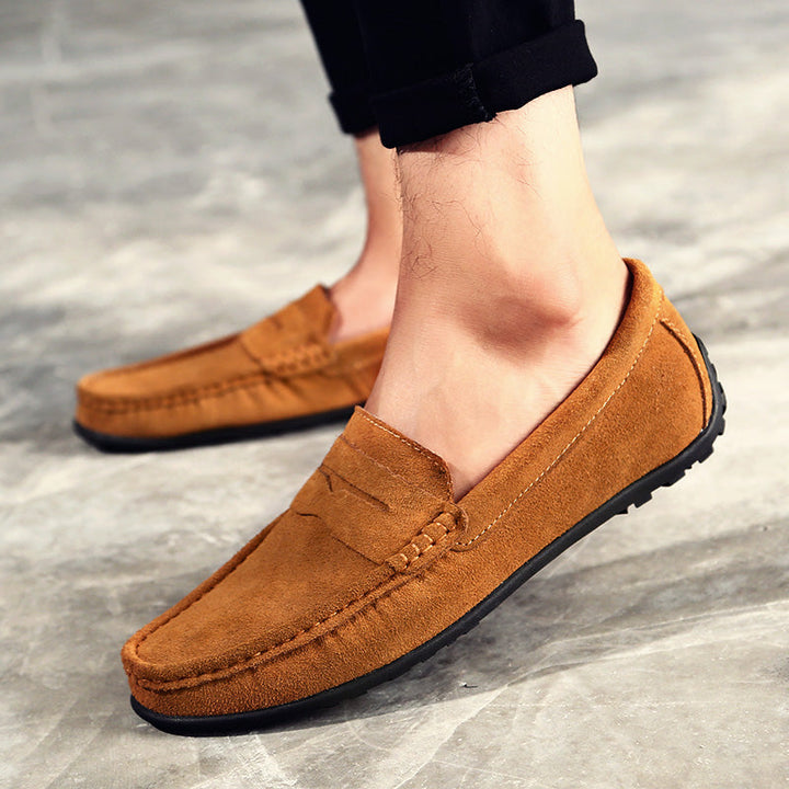 Navy slip-on loafers for men, ideal for smart casual style and daily wear.