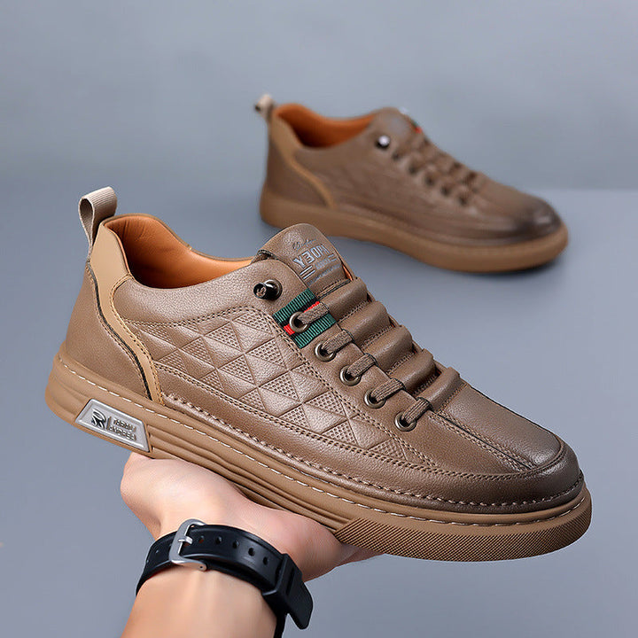 Fashion sneakers for men featuring an elegant embossed pattern, perfect for smart casual outfits.