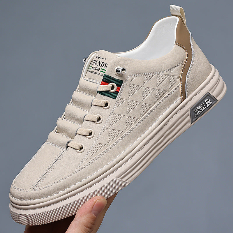 Stylish men's comfort footwear: casual sneakers with a distinctive embossed design for fashion.