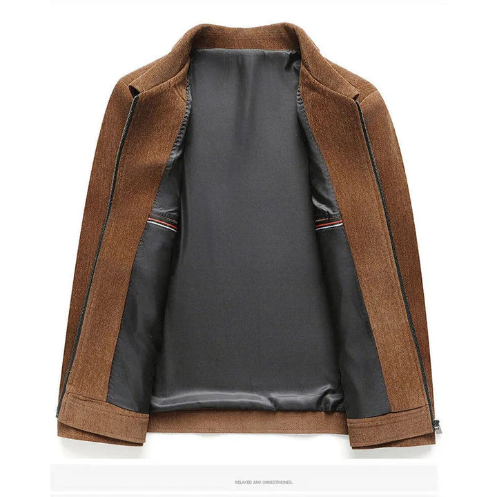 Stylish men's woven jacket, a versatile outerwear piece for modern layering and smart casual outfits.