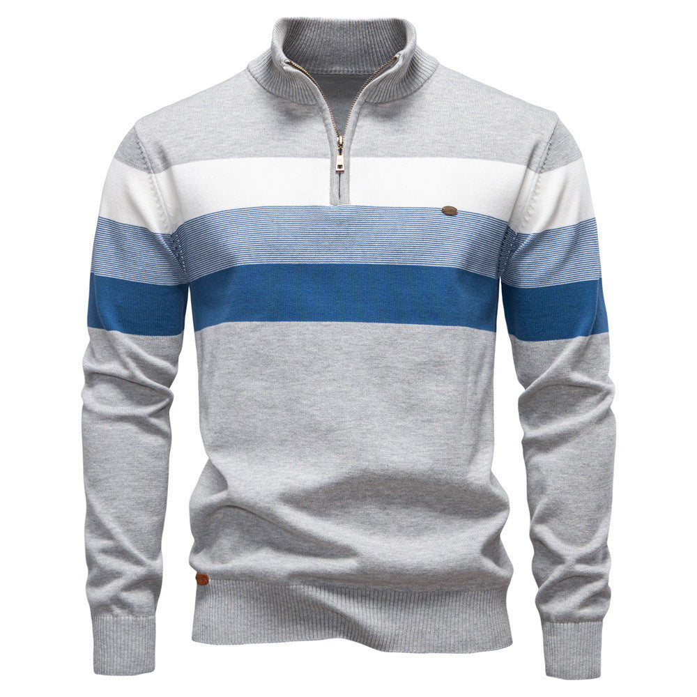 Men's versatile colorblock half-zip sweater, ideal for a smart layered look.