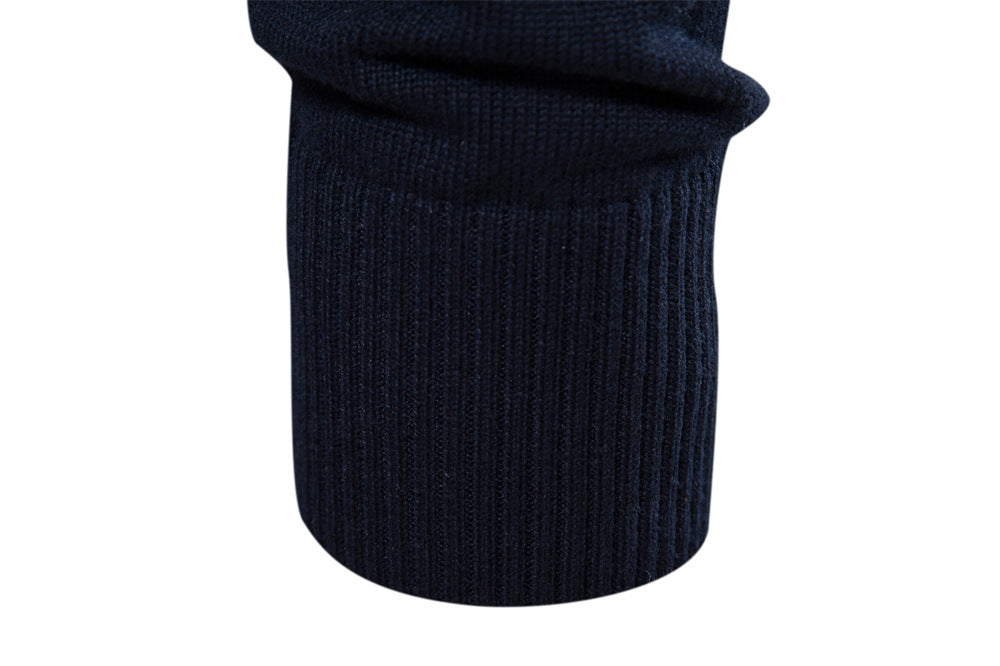 Sophisticated men's colorblock half-zip pullover, great for elegant fall layering.
