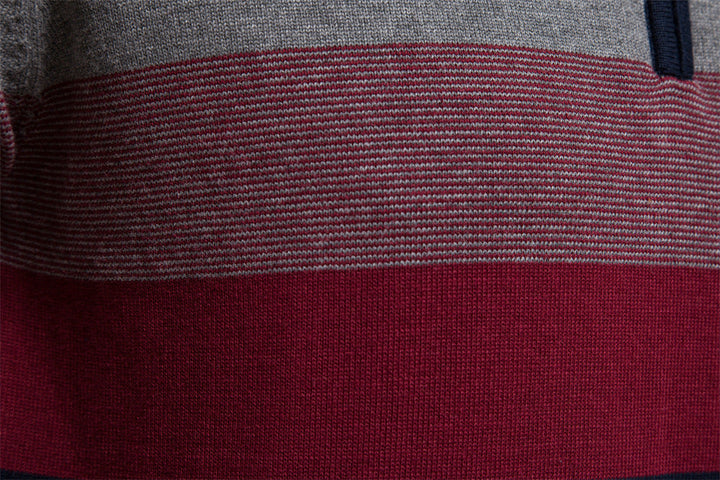 Men's long sleeve colorblock half-zip, a sophisticated pullover for casual elegance.
