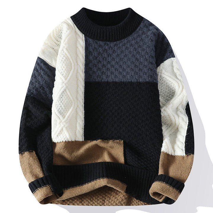 Elevate your look with this men's stylish patterned knit pullover. Cozy, warm, and perfect for winter.