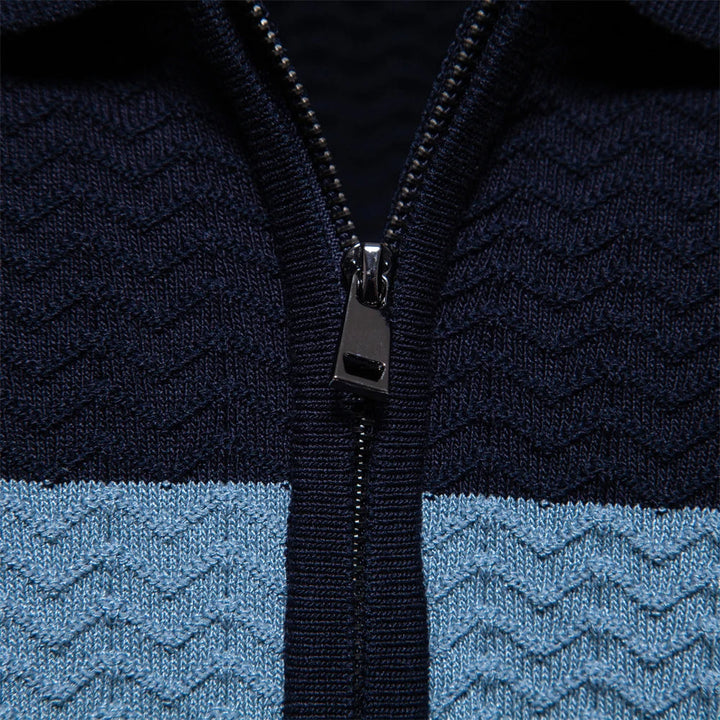 High-quality men's short sleeve zip polo shirt, great for active lifestyles & modern men's fashion.