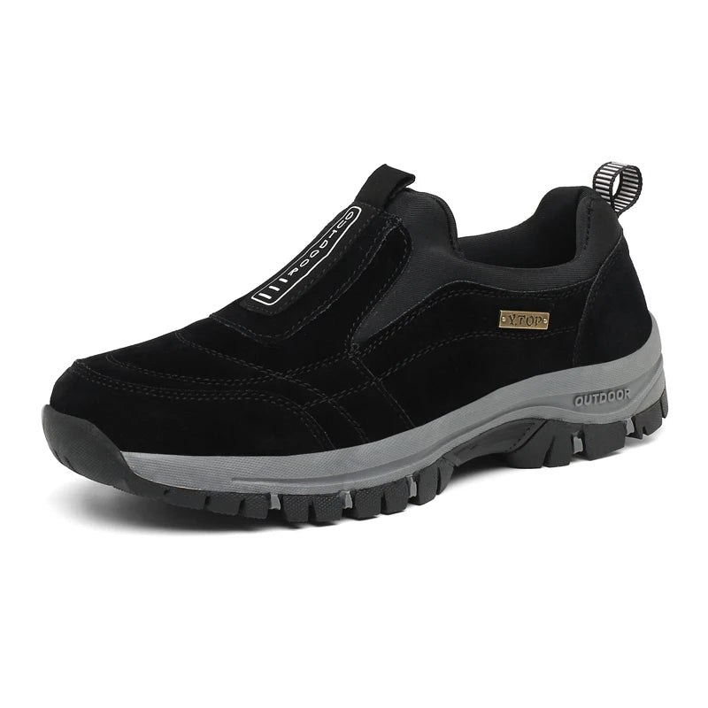 Stylish men's orthopedic comfort footwear, offering superior arch support & slip resistance for hiking & walking.
