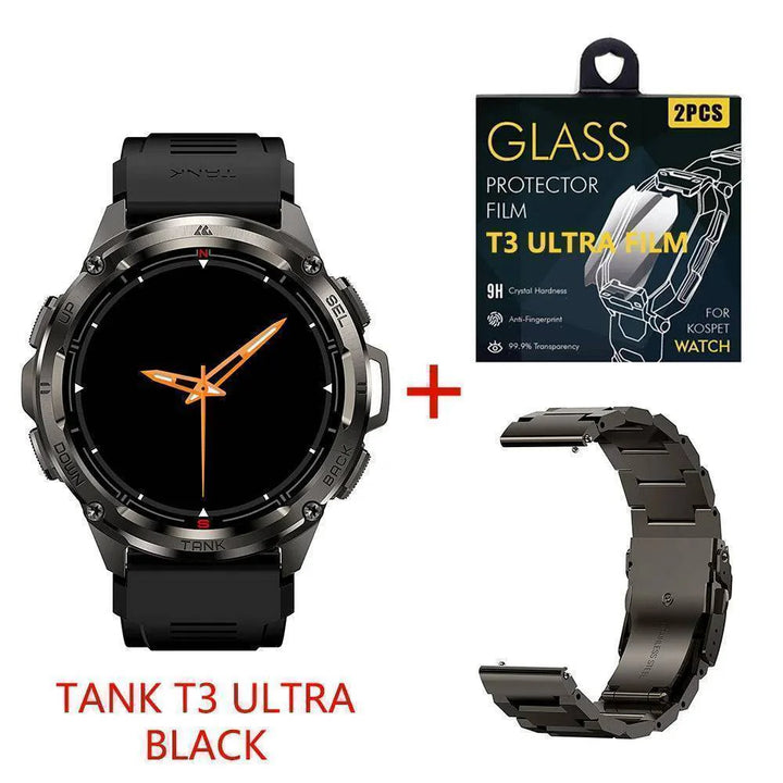 Detailed view of T3 Ultra GPS AMOLED Smartwatch band material, designed for comfort & durability