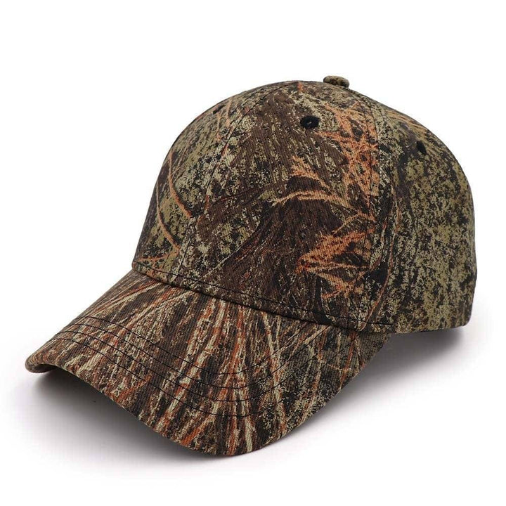 Men's tactical camouflage cap with a wide brim, excellent for sun shade while fishing.